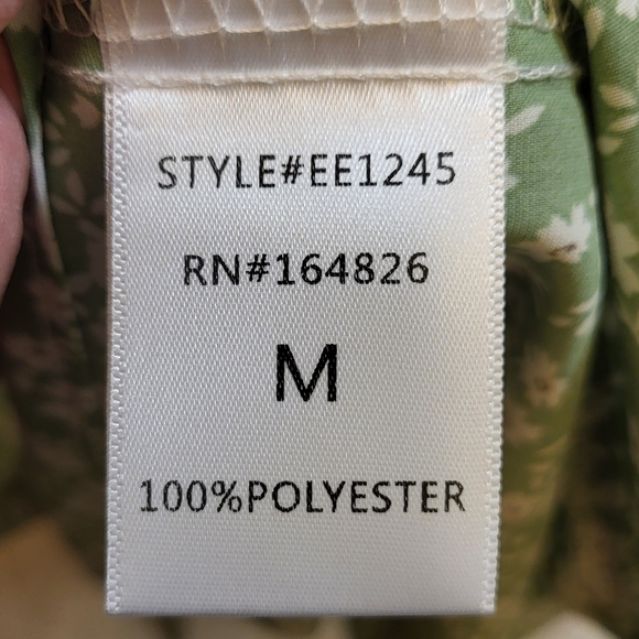 Pinkblush Maternity Light Olive Floral Smocked Tie Back Maternity Dress - Picture 6 of 6